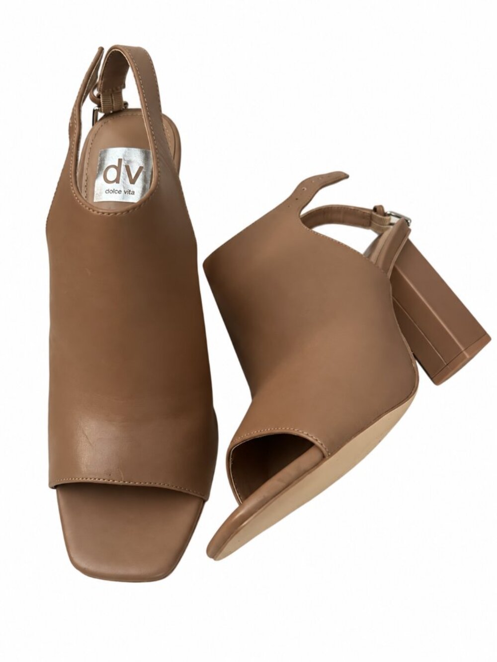 DV by Dolce Vita Tan Slingback Block Heel Sandals – 8.5
